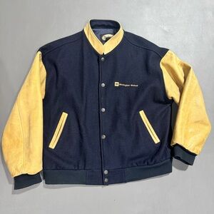 Vintage Washington Mutual Varsity Jacket Wool Leather Large 25x24